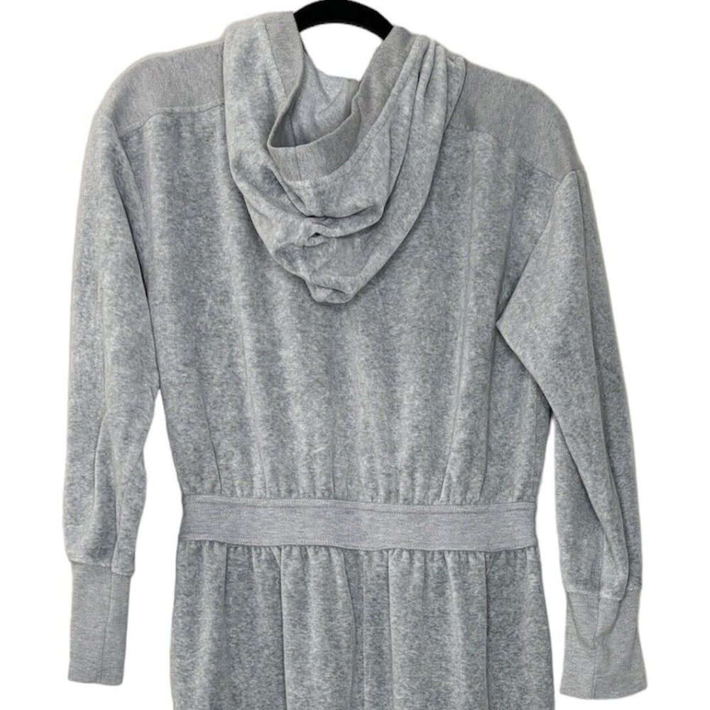 Daily Practice Anthropologie Lounge Jumpsuit (Size M) Grey Velour Wide Leg Ankle - Picture 6 of 8